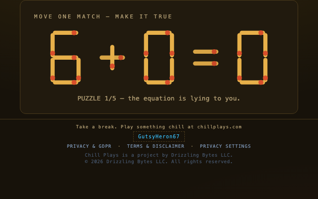 Matchstick Math — move one matchstick to fix the equation